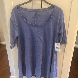 Free People Blue Relaxed Short Sleeve Tee